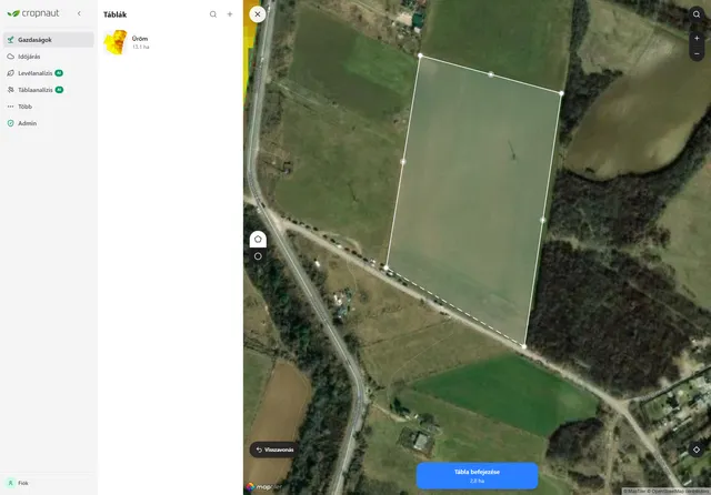 Screenshot — field setup or map view